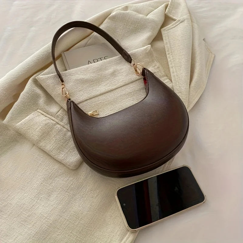 Women's Crescent Crossbody Bag – Luxury Leather Shoulder Bag