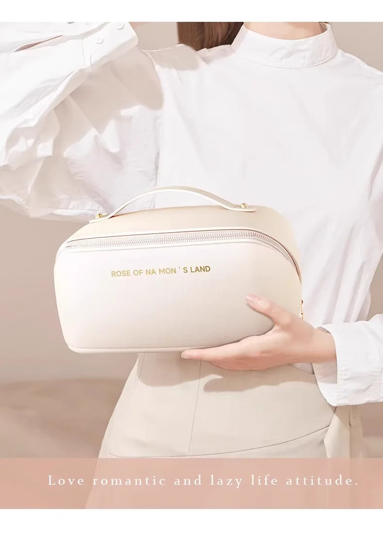 Homefish Luxury Makeup Organizer Women Toiletry Kit Bag Cosmetic Storage Pouch Travel Make Up Case