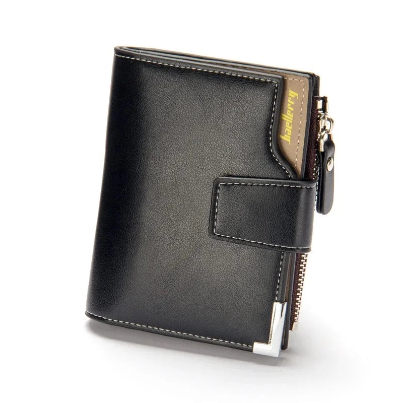 Men Multi Functional Short Wallet Side Zipper Coin Pocket Elegant Business Casual Gift Card Holder