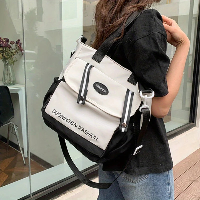 Harajuku Canvas Shoulder Bag – Large Capacity Japanese Style Women's Handbag