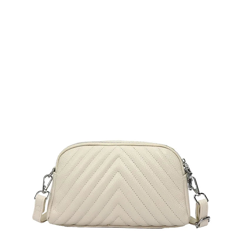 Head Layer Cowhide Women S Rhombus Shoulder Crossbody Bag Large Capacity