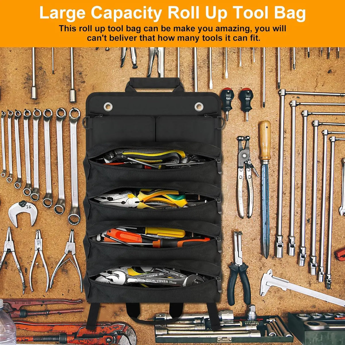 Electrical Kit Portable Multi-Function Roll Canvas Hardware Maintenance Tools Hand Laches Shoulder