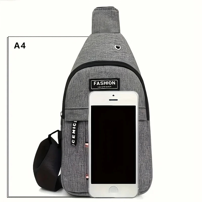 Men S Nylon Sling Bag Multi-Pocket Crossbody Chest Pack Travel Sports Crossbody Bag