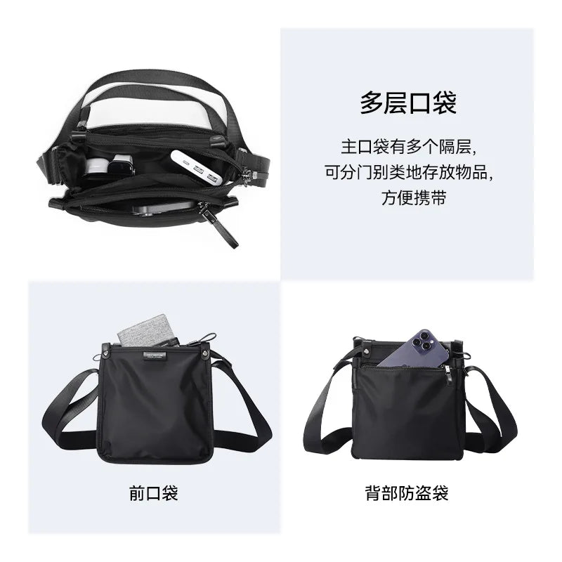 Shoulder Bag Vertical Men Sling Leisure Oxford Cloth Waterproof Large Capacity Multi-Function