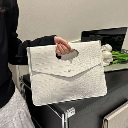 Crocodile Pattern Clutch Bag – Minimalist Office Handbag