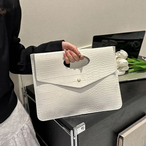 Crocodile Pattern Clutch Bag – Minimalist Office Handbag