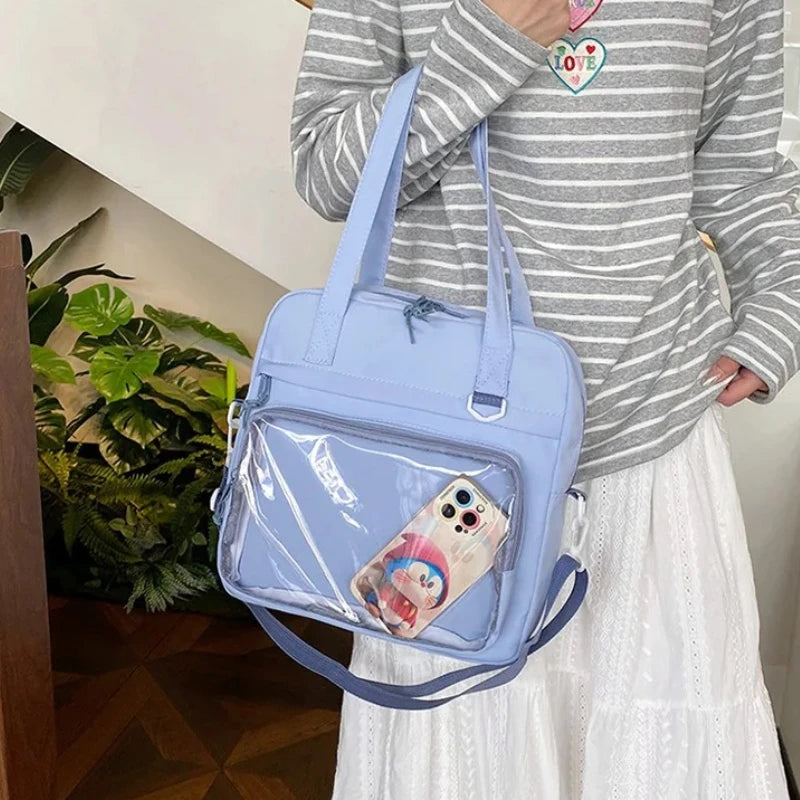 Stylish Cute Transparent Tote Bag Minimalis Shoulder Crossbody Bag Large Capacity Versatile Casual