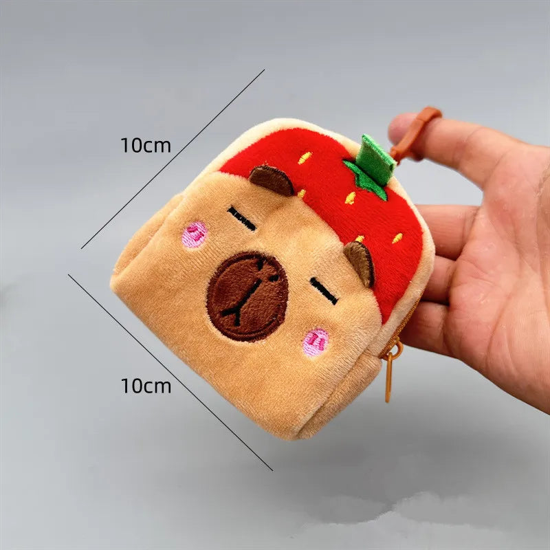 Capybara Plush Coin Purse – Cute Mini Zipper Pouch