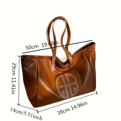 Large Faux Leather Tote Bag for Women – Vintage Soft Style