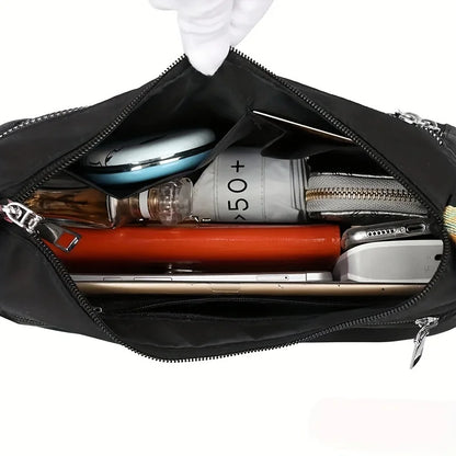 Letter Pattern Crossbody Bag – Large Capacity Oxford Shoulder Bag