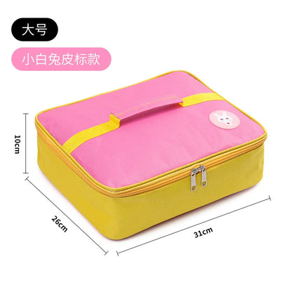 Cartoon Cute Lunch Box Bag Aluminum Foil Thickened Hand Carry Bento Student Canvas Insulated Rice