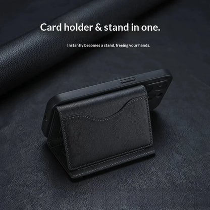 Homefish Pu Leather Magnetic Card Holder Wallet Multi-Card Storage Phone Back Pocket 6 1