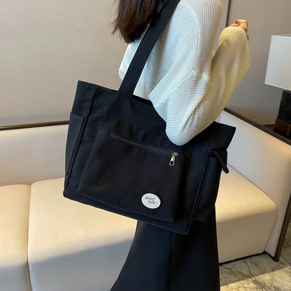 Canvas Tote Bag – Large Capacity Women's Shoulder & Commuter Handbag