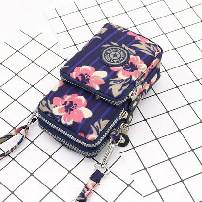 Nylon Shoulder Crossbody Phone Bag Women Sports Running Multi Layer Zipper Pouch Armband Bag