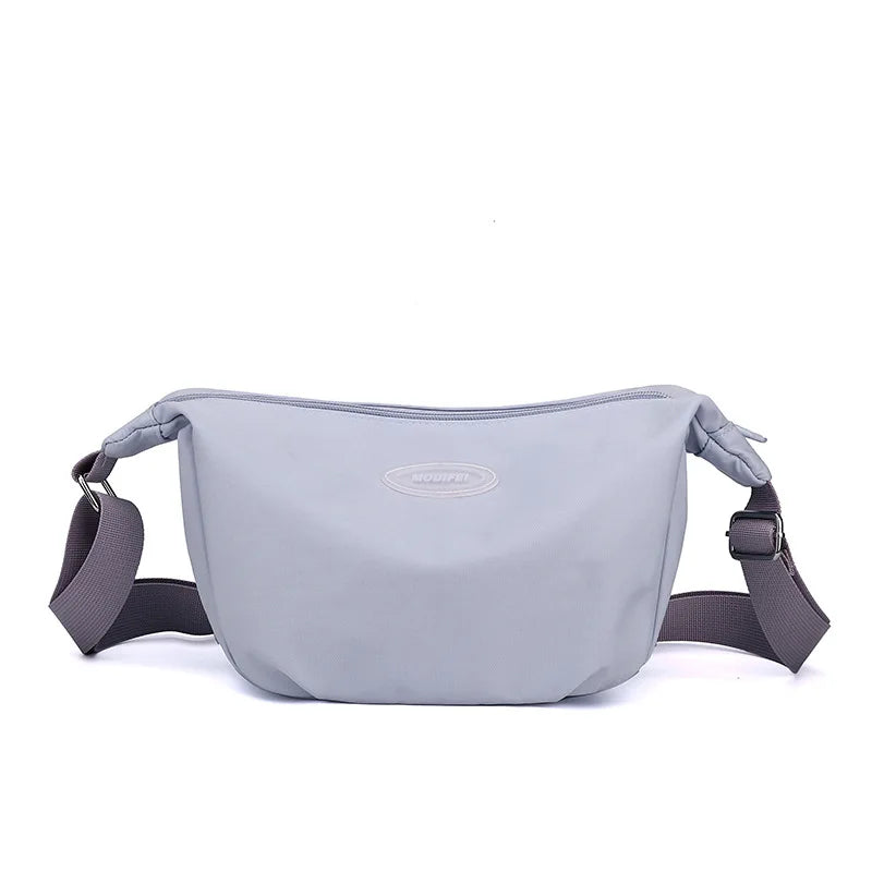 Ladies Single-Shoulder Crossbody Bag Nylon Fabric Bag Women S Bag Korean Style Simple Solid Color