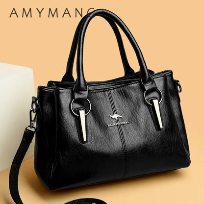 Genuine Leather Women's Handbag – Shoulder & Crossbody Tote