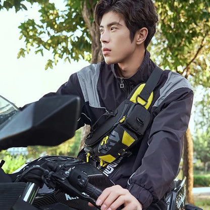 Men S Cycling Waist Bag Multi-Functional Casual Tool Crossbody Mountaineering Hiking Tactical Chest