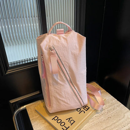 Nylon Sling Tote Bag Casual Convertible Backpack Chest Crossbody Adjustable Strap Women Handbag