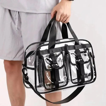 Clear Crossbody Beach Bag – Large Capacity Transparent Jelly Tote