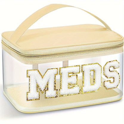 Embroidered Storage Bag Pvc Transparent Letter Makeup Bag Large-Capacity Makeup Bag