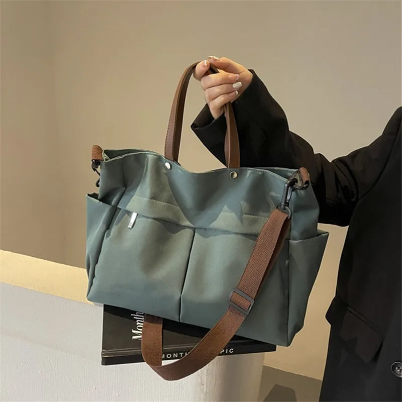 Nylon Tote Bag – Women's Large Shoulder Bag for Work & Daily Use