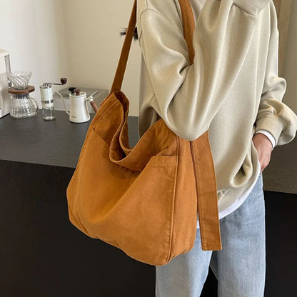 Canvas Crossbody Hobo Bag – Large Capacity Casual Shoulder Bag