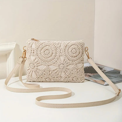 Crochet Crossbody Bag – Mini Hollow Weave Wrist & Shoulder Purse