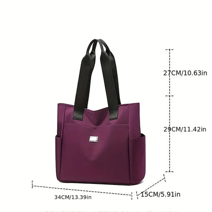 Women's Nylon Tote Bag – Large Lightweight Shoulder Bag