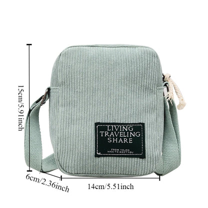 Corduroy Crossbody Bag for Women – Mini Phone Shoulder Bag