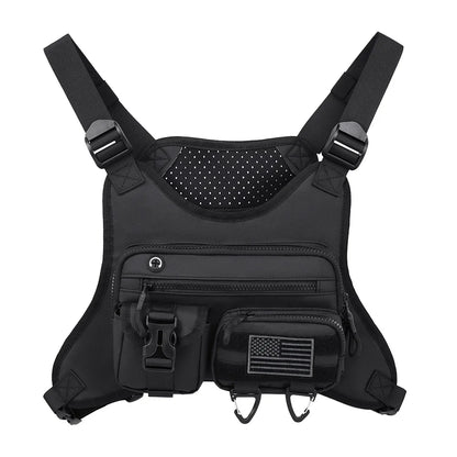 Outdoor Sports Chest Bag Oxford Fabric Cycling Breathable Vest Waistcoat Tactical Back Chest Bag