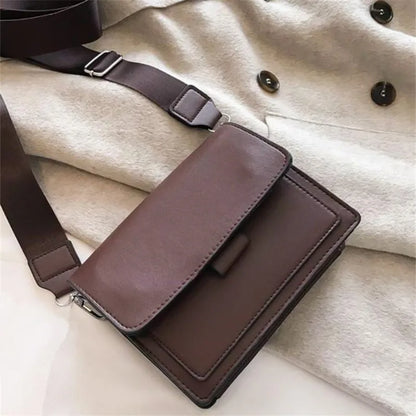 PU Leather Crossbody Bag for Women – Classic Flap Shoulder Handbag