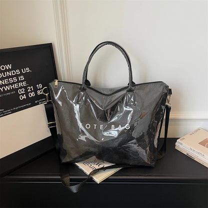 Trendy Personalized Large Capacity Transparent Pvc Tote Bag Outdoor Waterproof Jelly Daily Travel