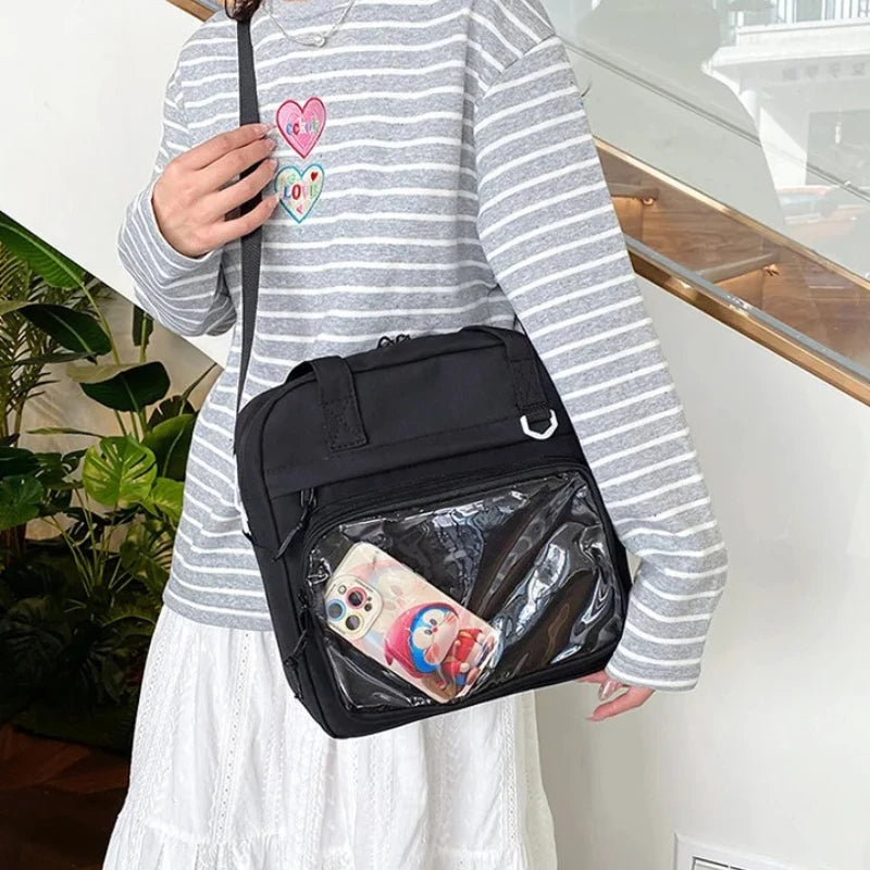 Stylish Cute Transparent Tote Bag Minimalis Shoulder Crossbody Bag Large Capacity Versatile Casual