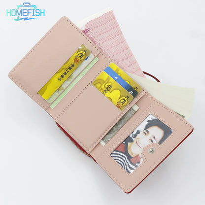 Homefish Women S Short Embroidered Love Zero Wallet Zipper Buckle Large Capacity Card Bag Versatile