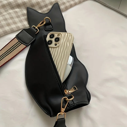 Black Cat Crossbody Bag – Novelty PU Leather Women's Purse