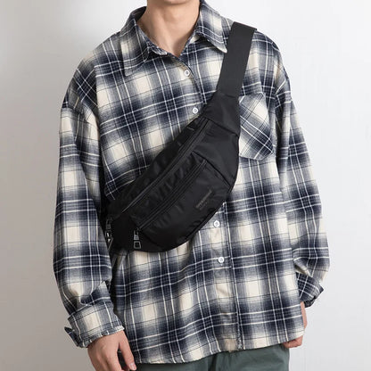 Men S Chest Bag Made Oxford Fabric Casual Fashionable Waist Bag Waterproof Outdoor Sports Crossbody