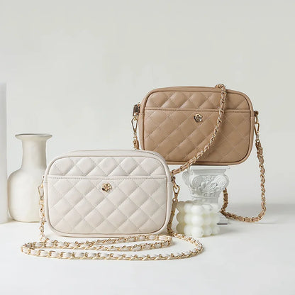 Diamond-Shaped Chain Horizontal Square Single-Shoulder Bag Women Mini Hand-Carry Commuter Crossbody