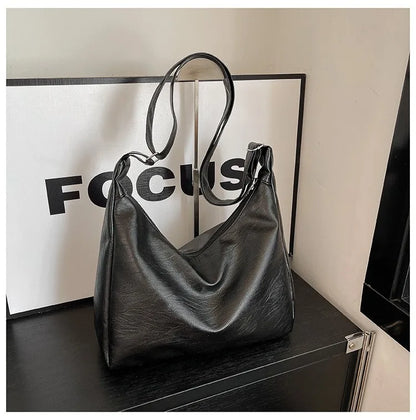 Homefish Leather Commuter Vintage Casual Tote Bag Maillard Stylish Crossbody Bags Women Texture