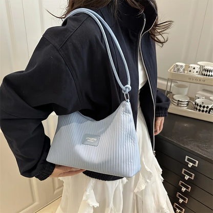 Pleated Shoulder Bag – Lightweight Textured Underarm Tote