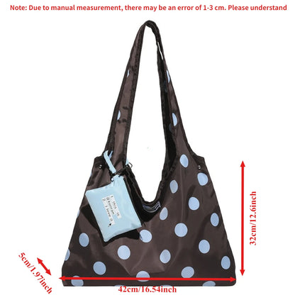 Spring Polka Dot Double-Sided Crossbody Bag Korean Style Large-Capacity Lace-Up Shoulder Bag