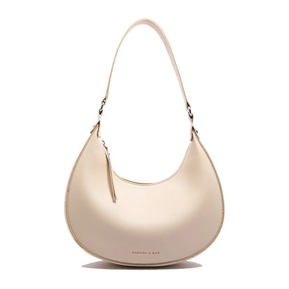 Crescent Shoulder Bag Minimalist PU Leather Hobo Purse