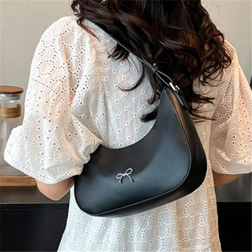Bow-Detail Crossbody Bag – Women's Minimalist Shoulder Purse