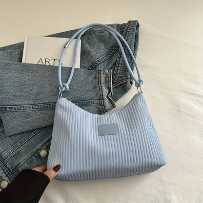 Pleated Shoulder Bag – Lightweight Textured Underarm Tote