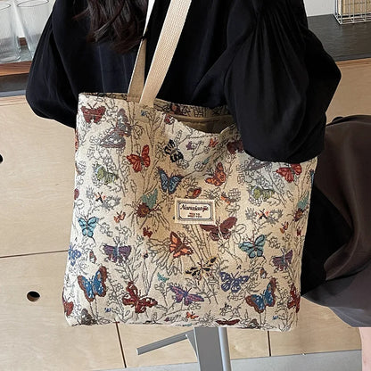 Floral Corduroy Tote Bag – Bohemian Women's Shoulder Shopper