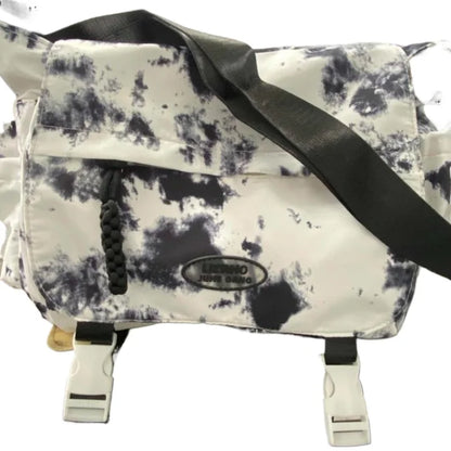 Fashionable Trendy Canvas Color Blocked Mailman Bag Large Capacity Campus Student Trendy Work