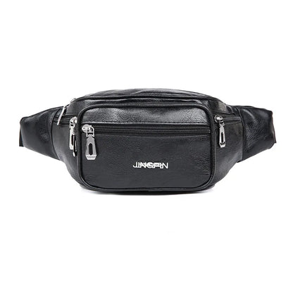 Waterproof Pu Waist Bag Large-Capacity Mobile Phone Pocket Money Storage Men S Women Chest Bag