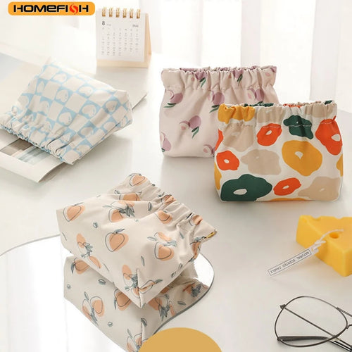 Homefish Sanitary Napkin Storage Bag Women Tampon Bags Credit Card Holder Pouch Towel Cosmetics