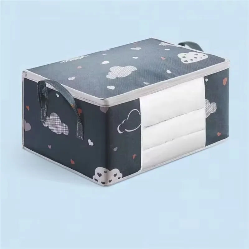 Homefish Large Capacity Foldable Clothes Storage Bag Reinforced Handle Sturdy Zipper Blankets