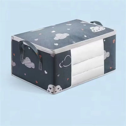 Homefish Large Capacity Foldable Clothes Storage Bag Reinforced Handle Sturdy Zipper Blankets