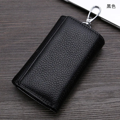 Leather Key Case Multi-Functional Three-Fold Wallet Men Women